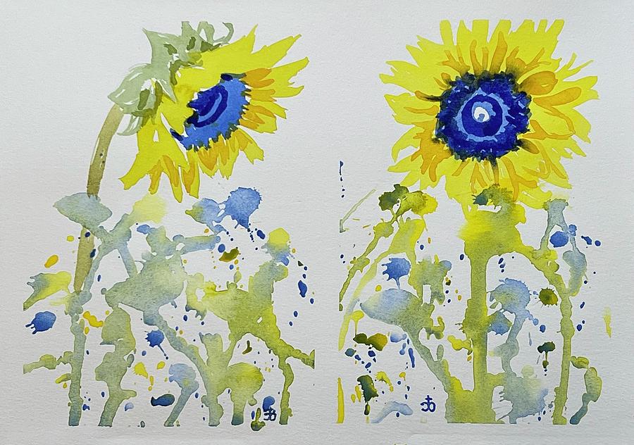 Sunflowers for Ukraine #356 Painting by Cindy Bale Tanner