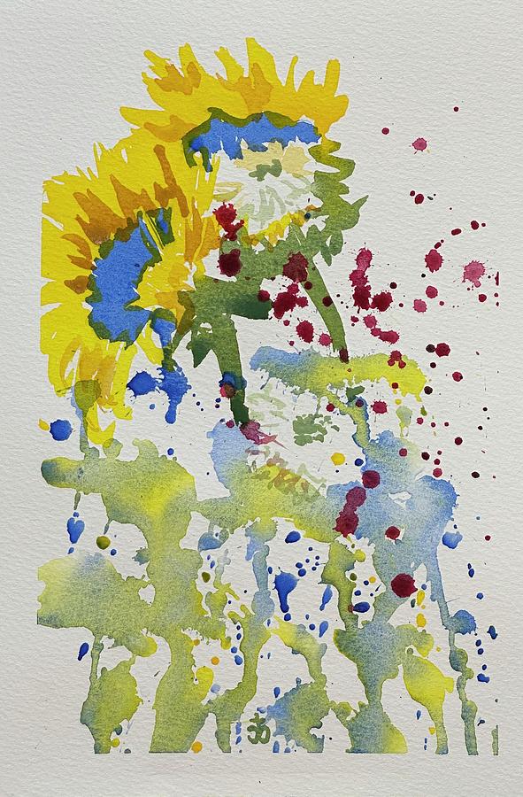 Sunflowers for Ukraine #357 Painting by Cindy Bale Tanner