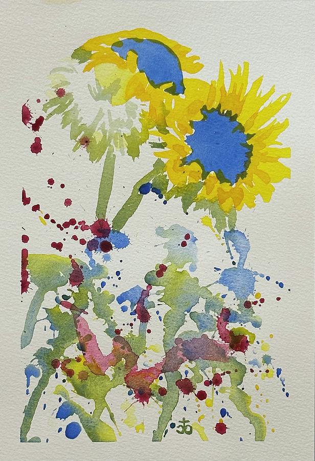 Sunflowers for Ukraine #358 Painting by Cindy Bale Tanner