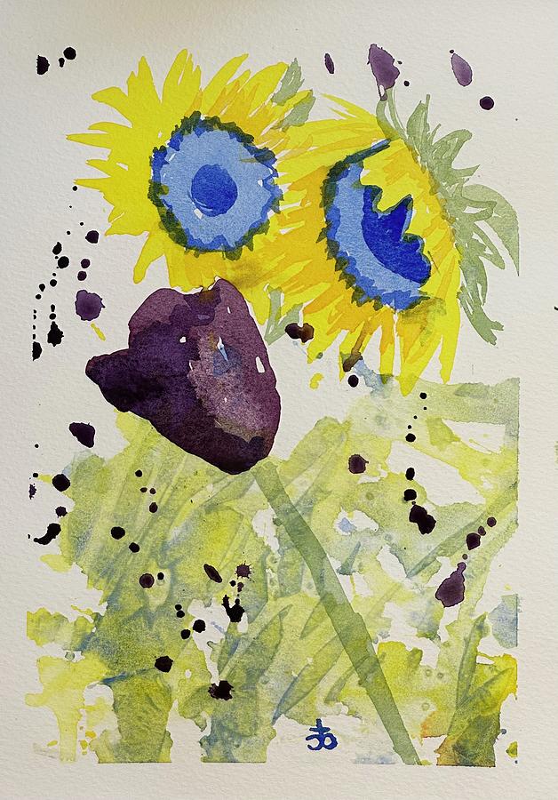 Sunflowers for Ukraine #363 Painting by Cindy Bale Tanner
