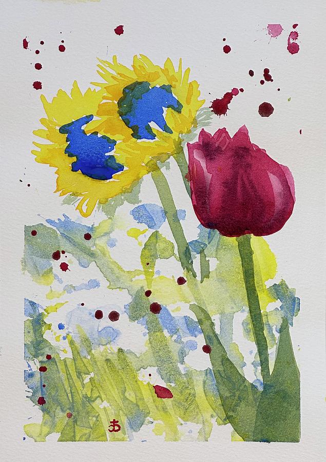 Sunflowers for Ukraine #365 Painting by Cindy Bale Tanner
