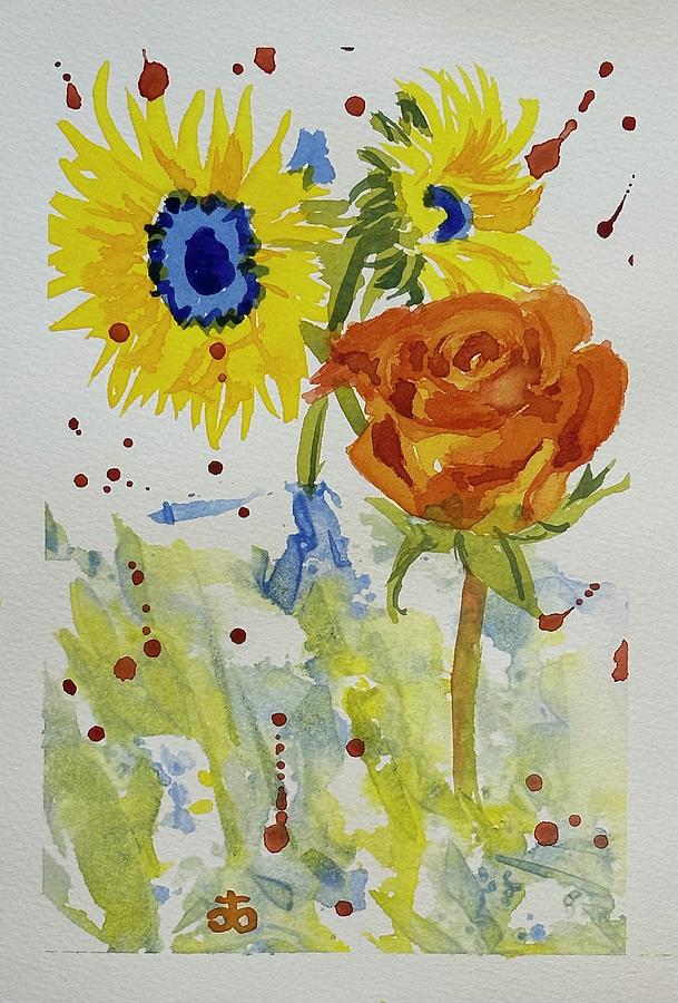 Sunflowers for Ukraine #366 Painting by Cindy Bale Tanner