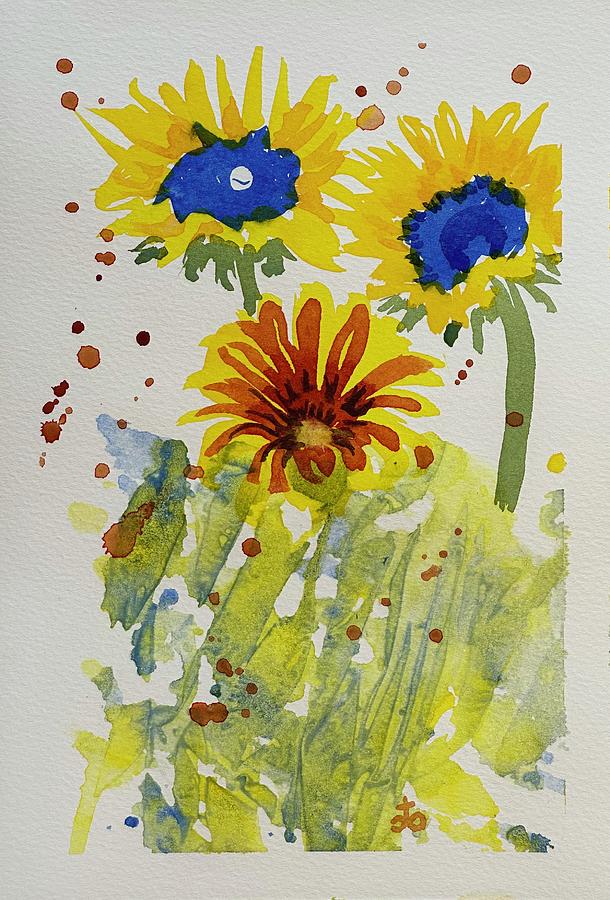 Sunflowers for Ukraine #367 Painting by Cindy Bale Tanner
