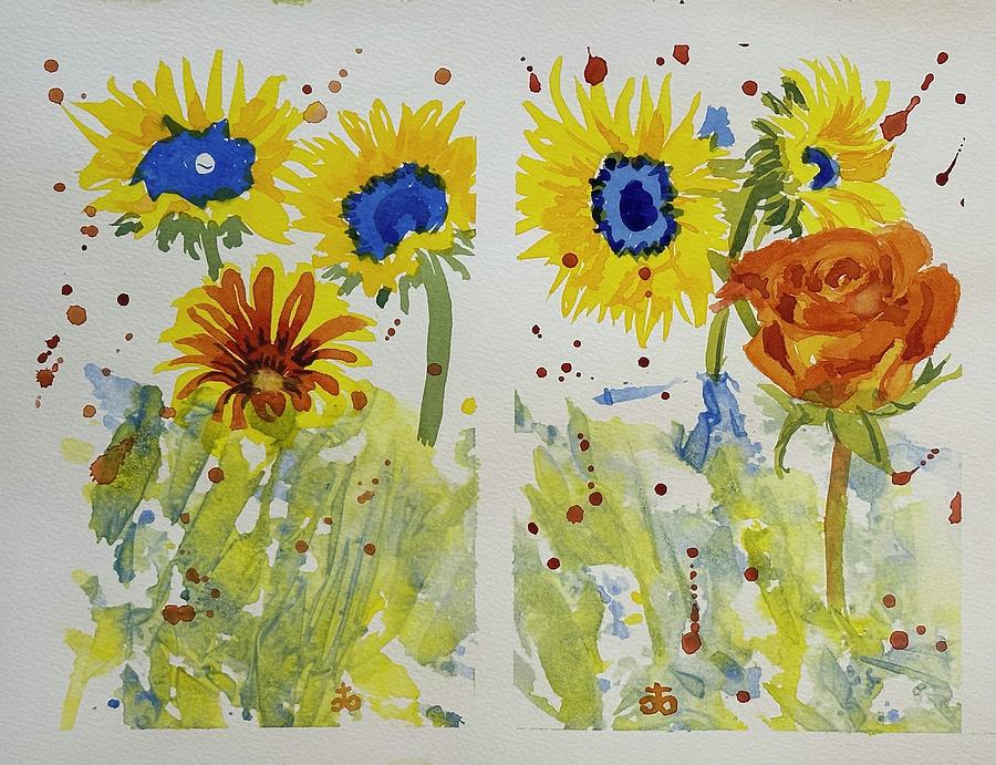 Sunflowers for Ukraine #368 Painting by Cindy Bale Tanner