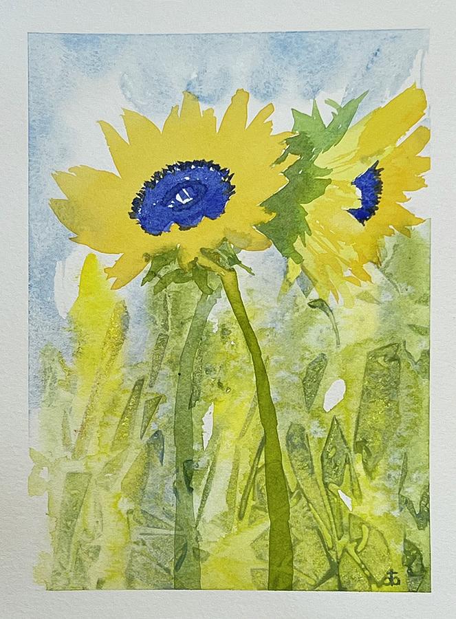 Sunflowers for Ukraine #46 Painting by Cindy Bale Tanner