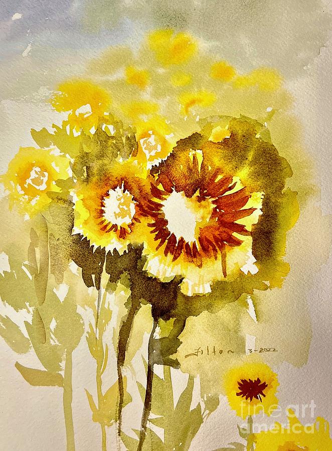 Sunflowers for Ukraine  1 Painting by Julianne Felton
