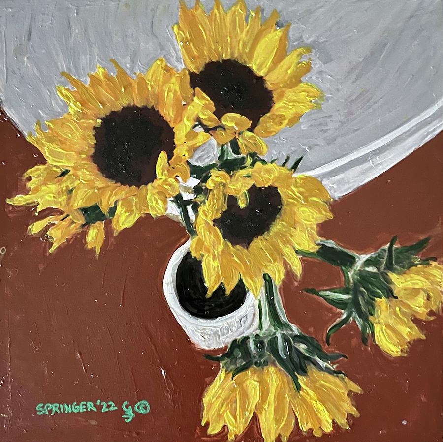 Sunflowers Painting by Gary Springer