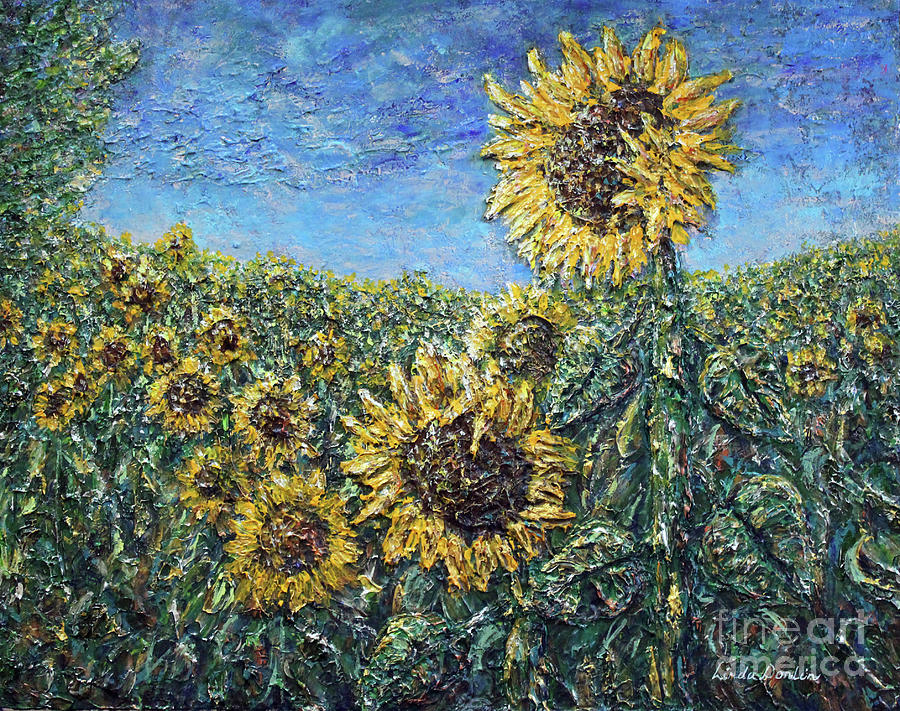Sunflowers Gone Wild Painting by Linda Donlin
