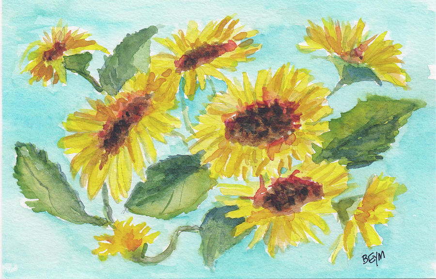 Sunflowers II Painting by Clara Sue Beym