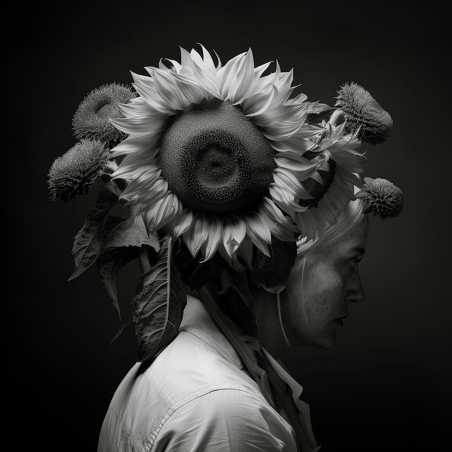 Sunflowers in Her Hair Digital Art by YoPedro