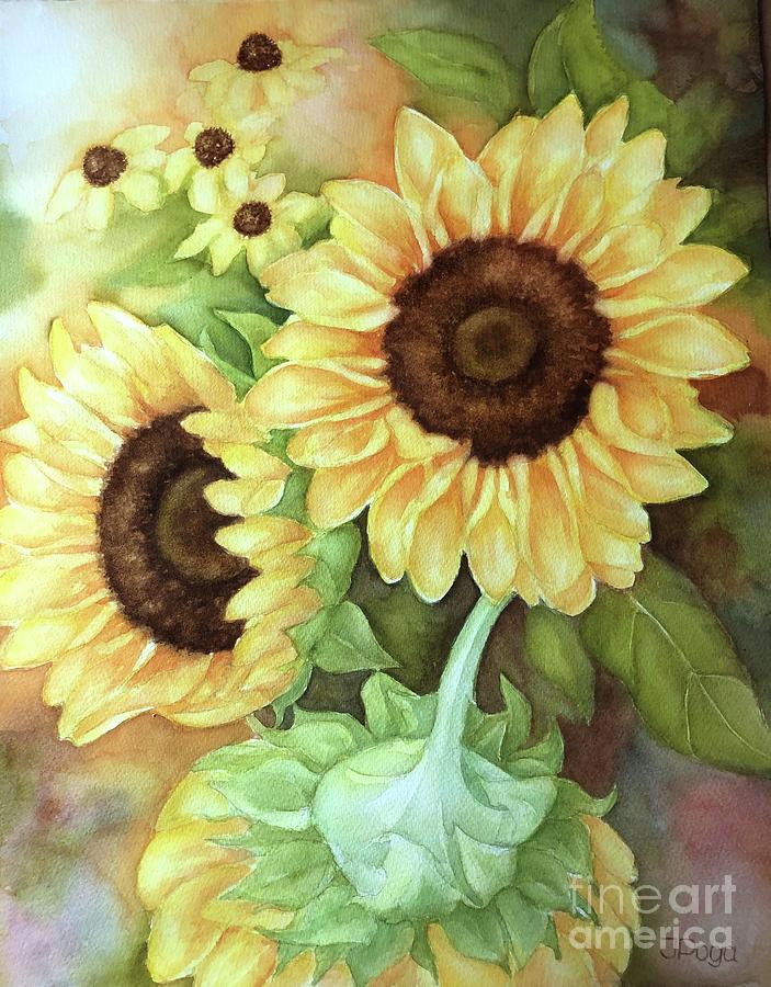 Sunflowers Painting by Inese Poga