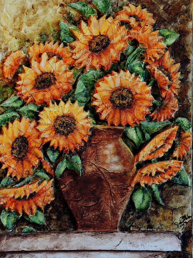 Sunflowers Painting by John Bohn