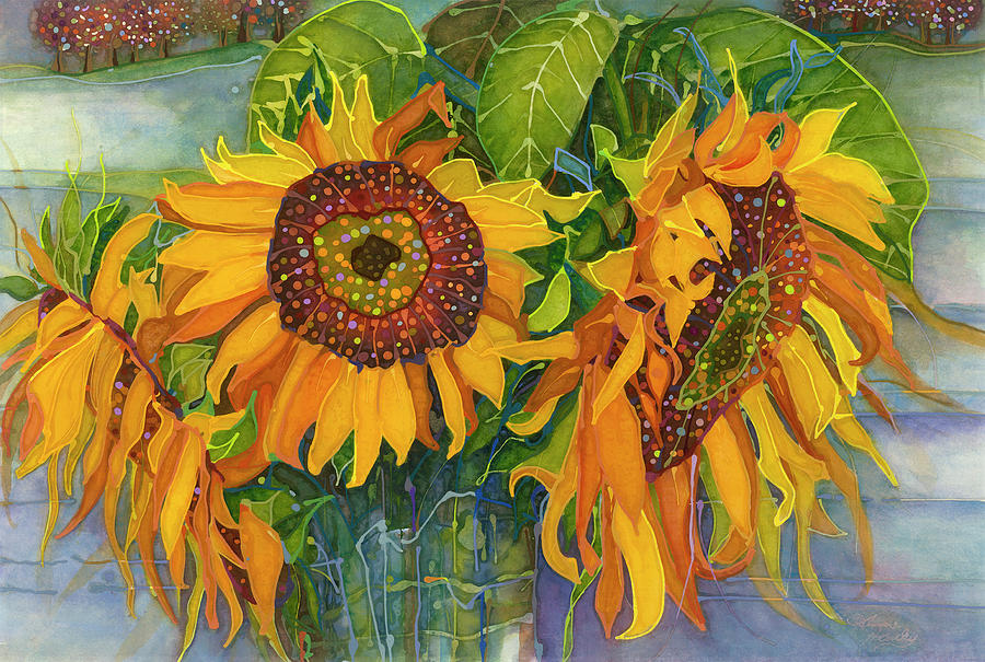 Sunflowers just Picked Painting by Anne Hanley