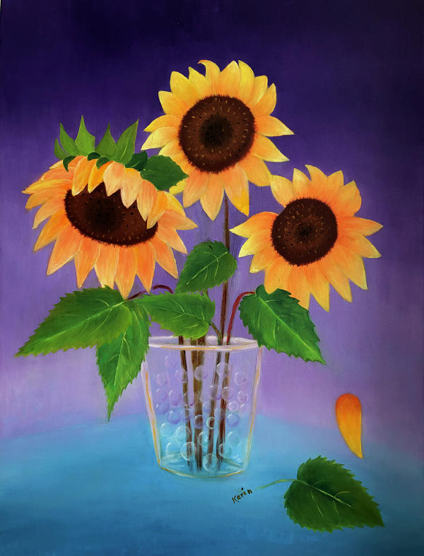 Sunflowers Painting by Karin Eisermann