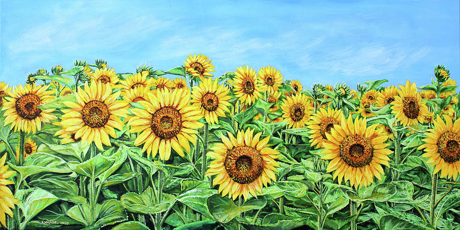 Sunflowers Painting by Karl Wagner