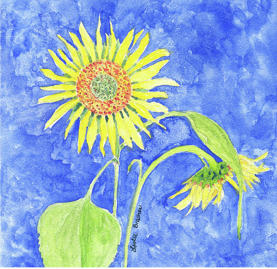 Flower Painting - Sunflowers by Leslie Brasher
