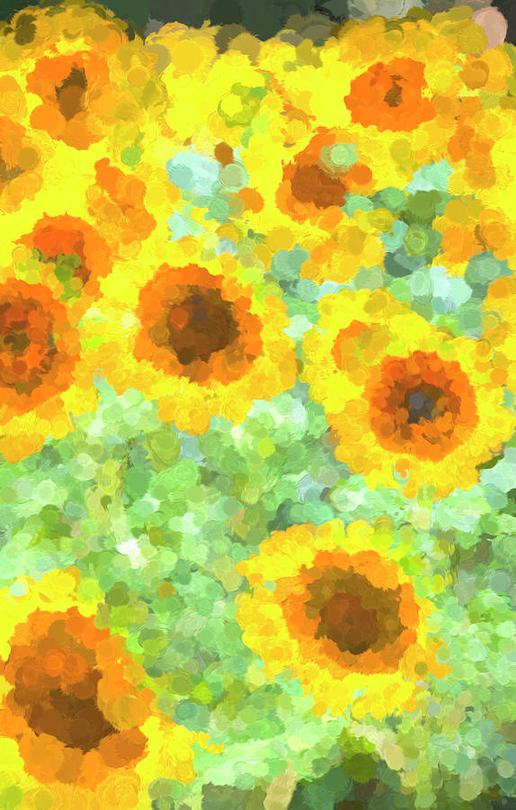 Sunflowers Monet Style Photograph by David Pyatt