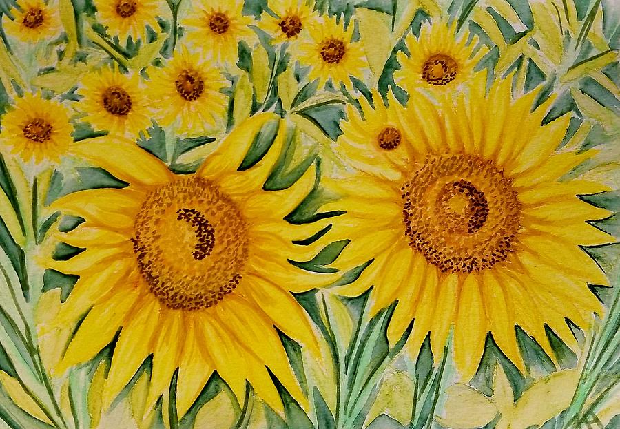 Sunflowers Painting by Monica Habib