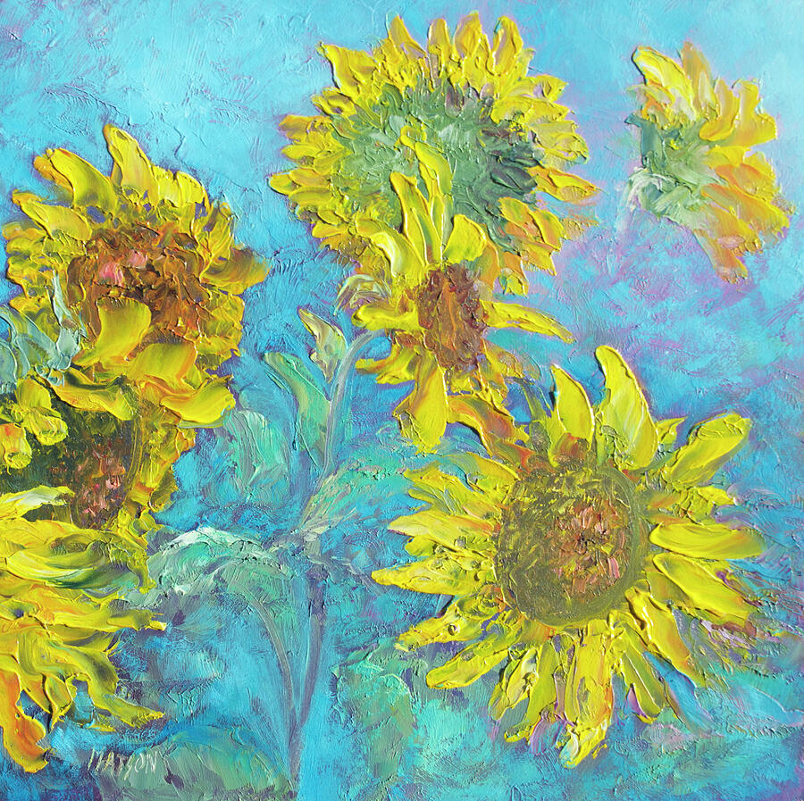 Sunflowers painting Painting by Jan Matson Sunflowers painting Painting by Jan Matson