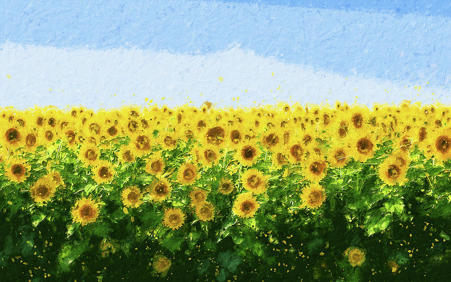 Sunflowers Paradise - 05 Painting by AM FineArtPrints