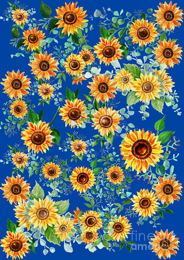 Sunflowers pattern Digital Art by Arkitekta Art - Fine Art America