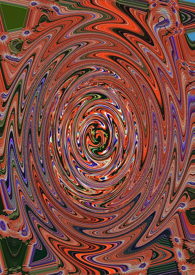 Sunflowers Red Abstract Digital Art by Tom Janca