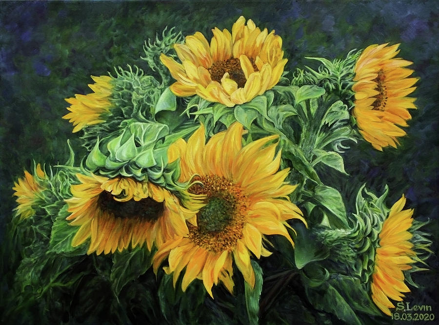 Sunflowers Painting by Sergey Levin - Fine Art America