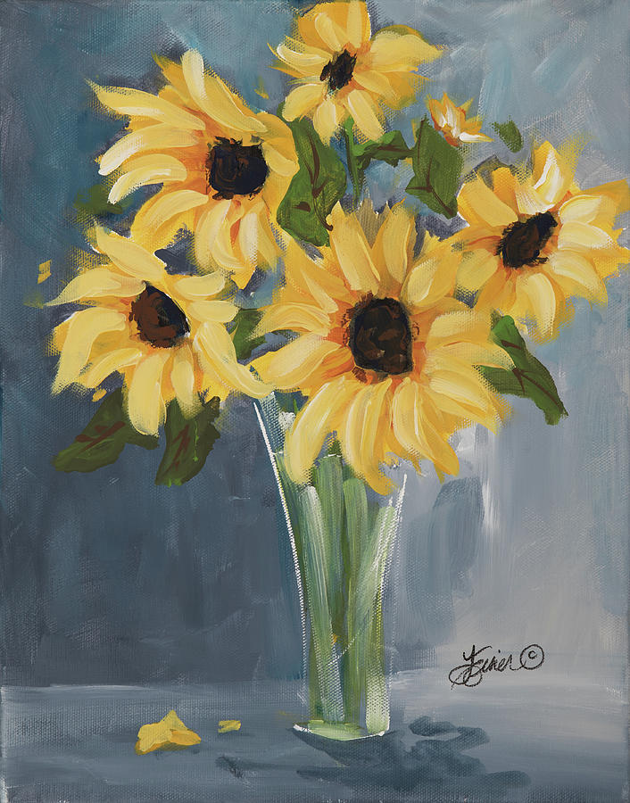 Sunflowers Painting by Terri Einer