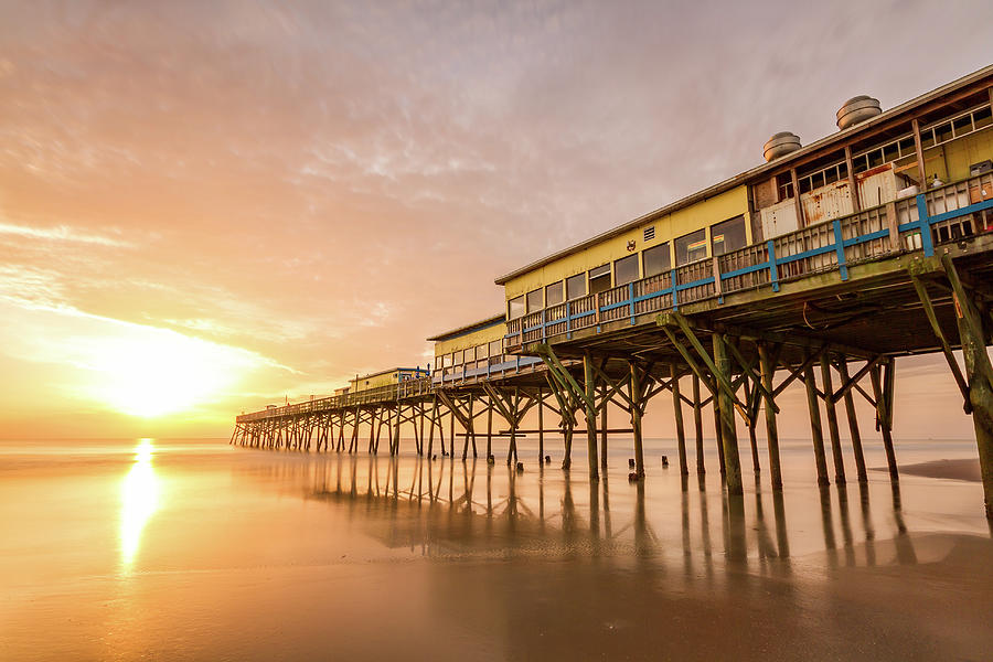 Sunglow Pier at Sunrise Photograph by Stefan Mazzola