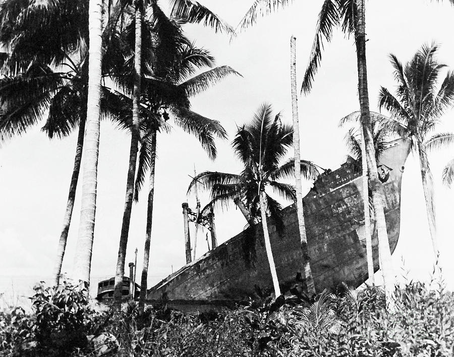 Sunk Japanese Troopship - Guadalcanal, 1943 Photograph by Granger