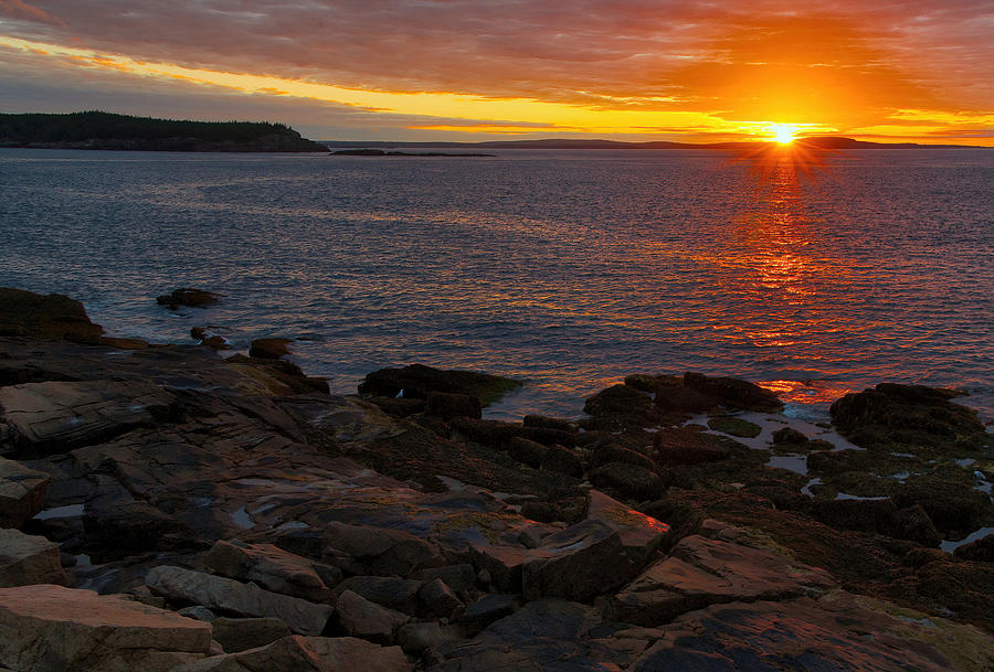 Sunkissed Acadia Sunrise Photograph by Stephen Vecchiotti