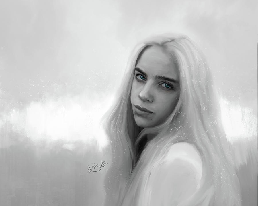 Sunkissed Billie in Black and White Digital Art by Nikki Marie Smith