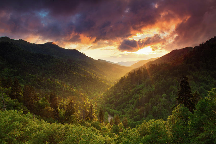 Sunlight Across the Smoky Mountains Photograph by Jackie Novak - Fine ...