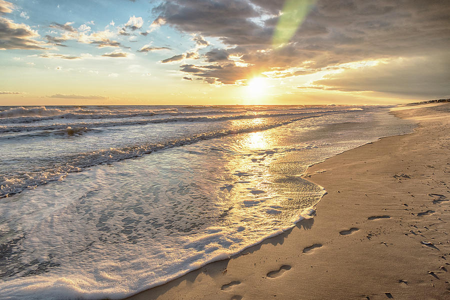 Sunlight and Footprints in the Sand #7159 Photograph by Susan Yerry