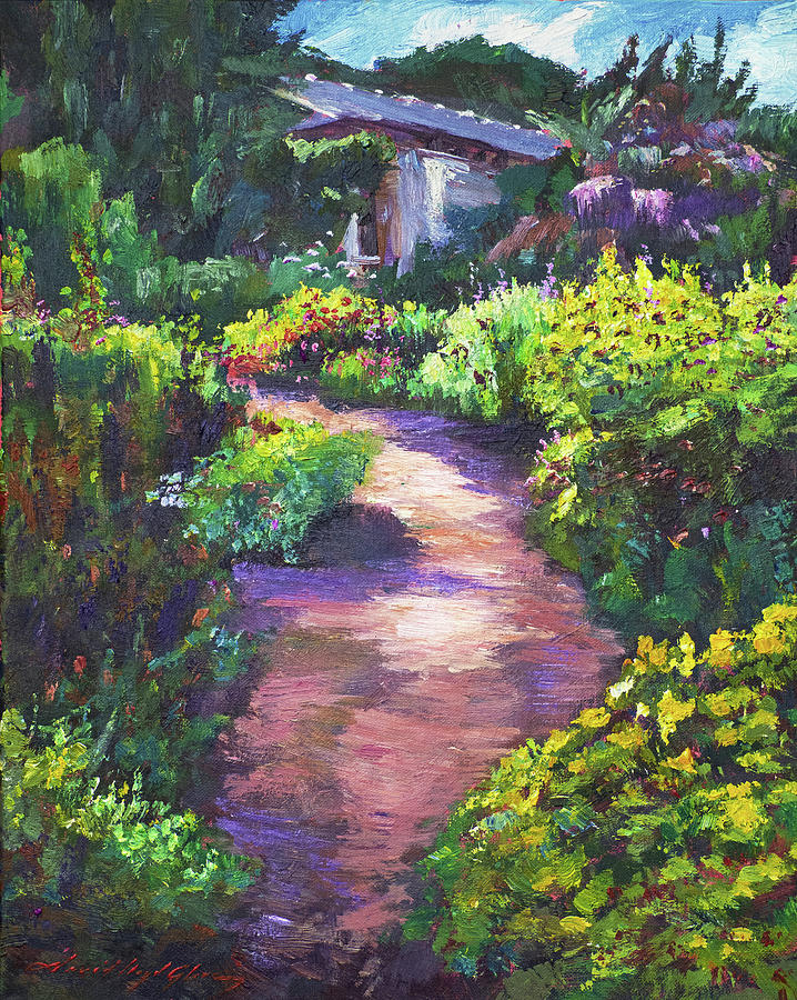 Sunlight In The Mediterranean Garden Painting by David Lloyd Glover ...