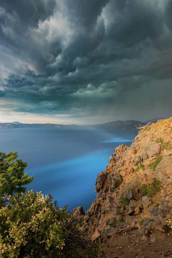 Sunlight on Crater Lake Photograph by Kelly VanDellen