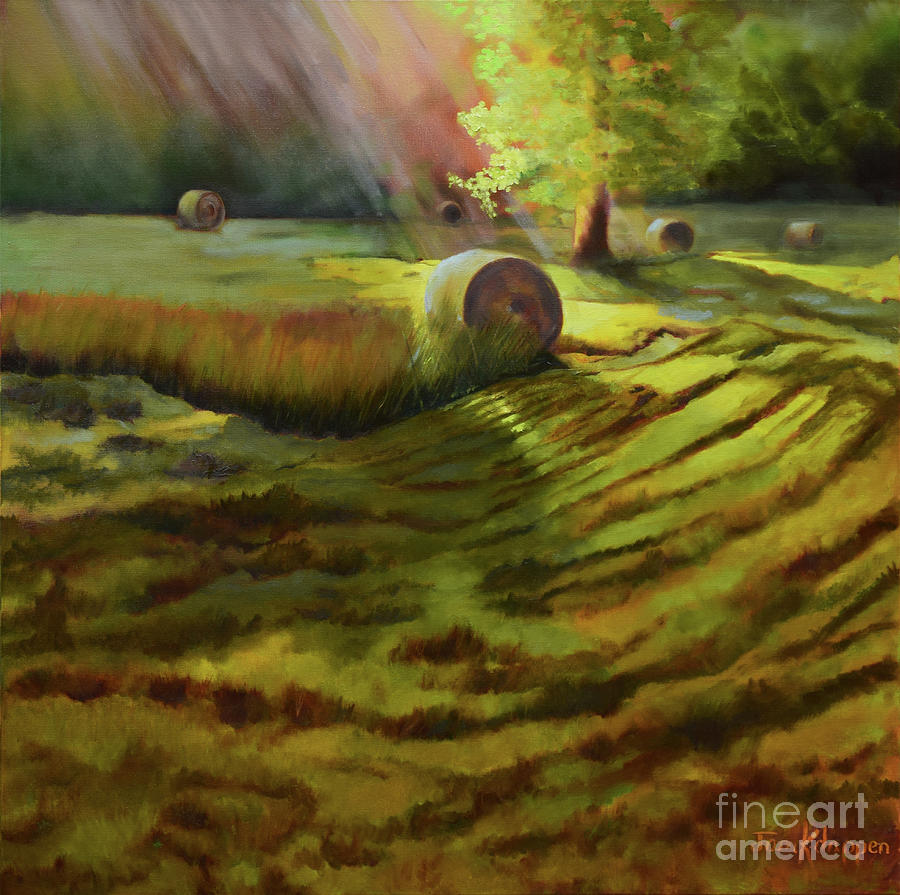 Sunlight on the Hayfield Painting by Jan Dappen