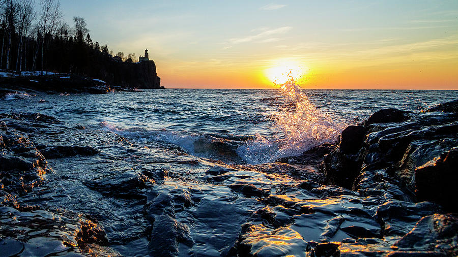 Sunlight Splash At Split Rock Lighthouse Photograph