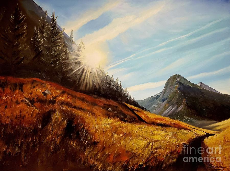 Mountain Painting - Sunlight Trail by Paige Briscoe