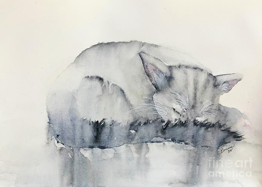 Sunlit Catnap Painting by Bonnie Karr-Schuerhoff - Fine Art America