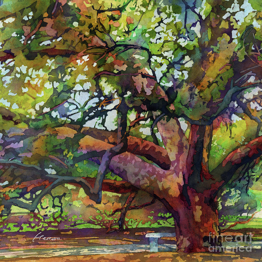 Sunlit Century Tree - 100 Years Old Oak 2 Painting