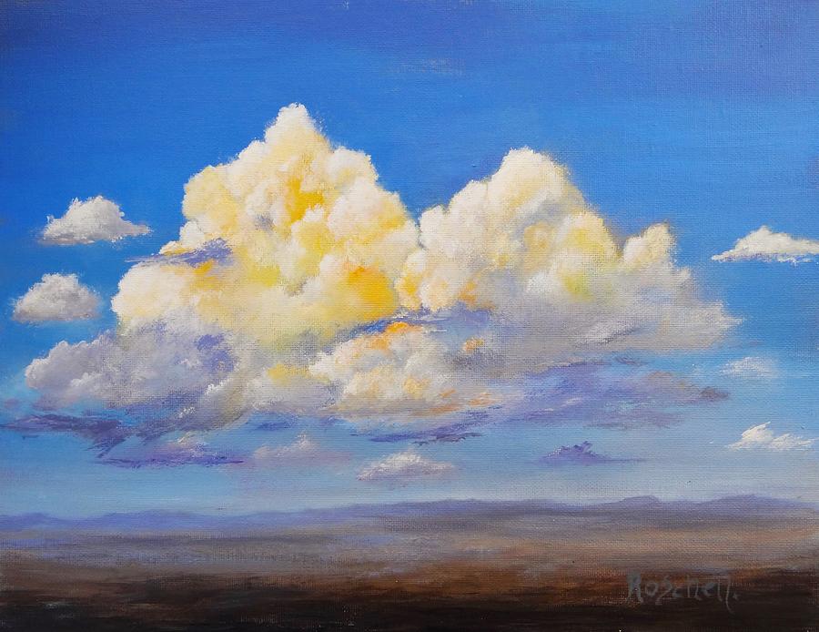 Sunlit Clouds Painting by Roseanne Schellenberger