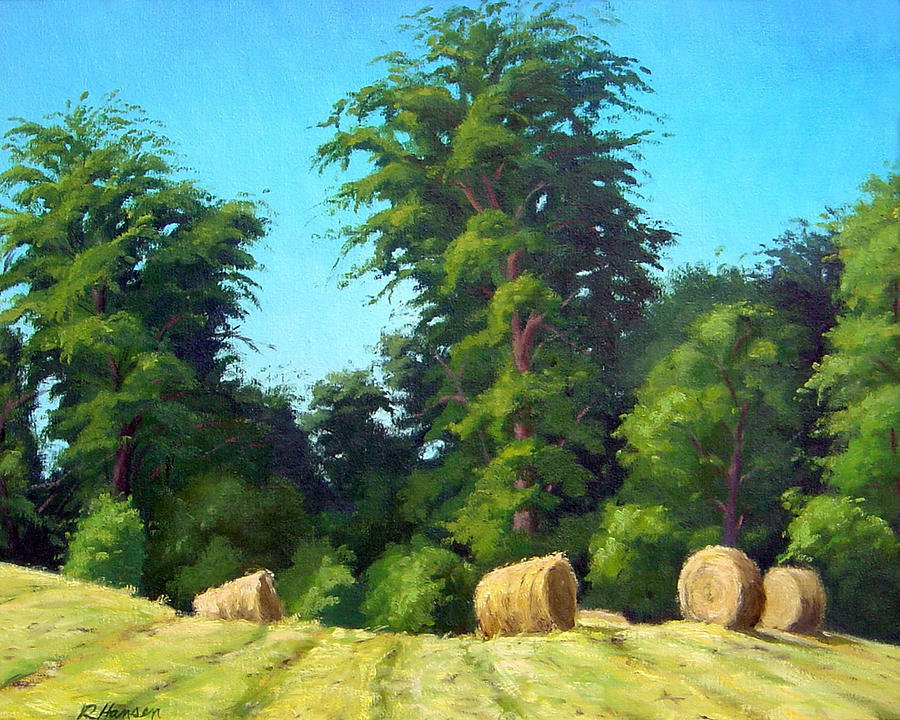 Sunlit Hay Painting by Rick Hansen