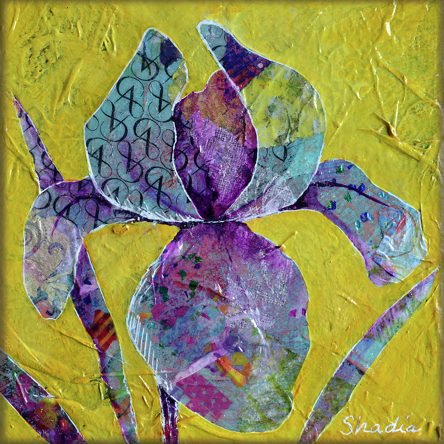 Sunlit Iris I Painting by Shadia Derbyshire