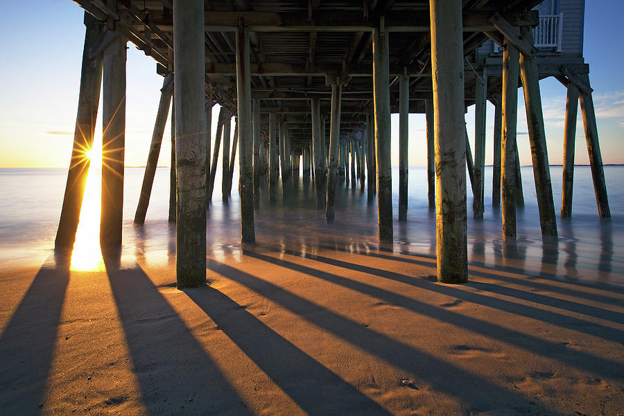 Sunlit Pilings Photograph by Eric Gendron