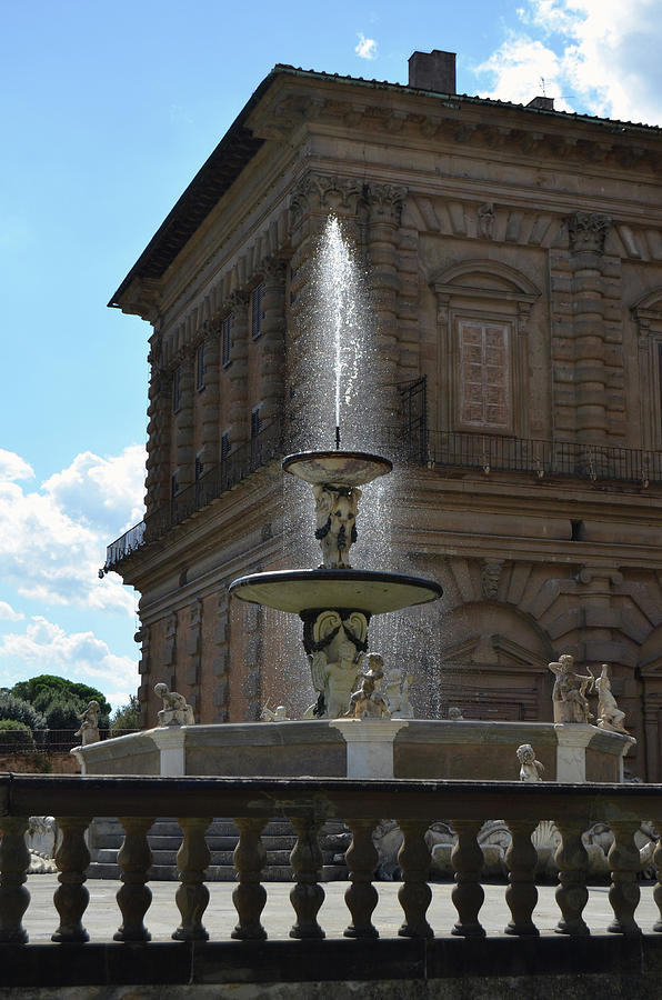 Sunlit Pitti Palace Fountain Photograph by Shawn OBrien