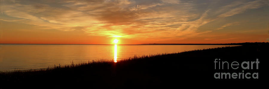 Lake Michigan Photograph - Sunlit Solitude Wide by Ann Horn