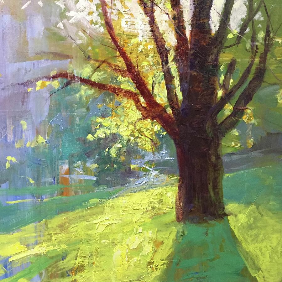 Sunlit tree High Park Painting by Andrew Judd