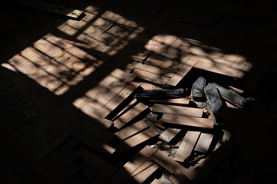 Sunlit Woooden Floor In Abandoned Building Photograph by Artur Bogacki