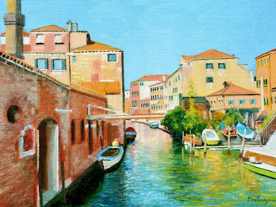 Sunny Afternoon in Venice Italy Painting by Dai Wynn